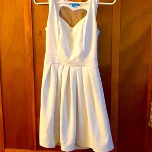 White dress with sheer heart on back